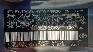 2015, Toyota / Prius, VIN: JTDKN3DU3F2001925, 0 км., hybrid, 0 куб.см.